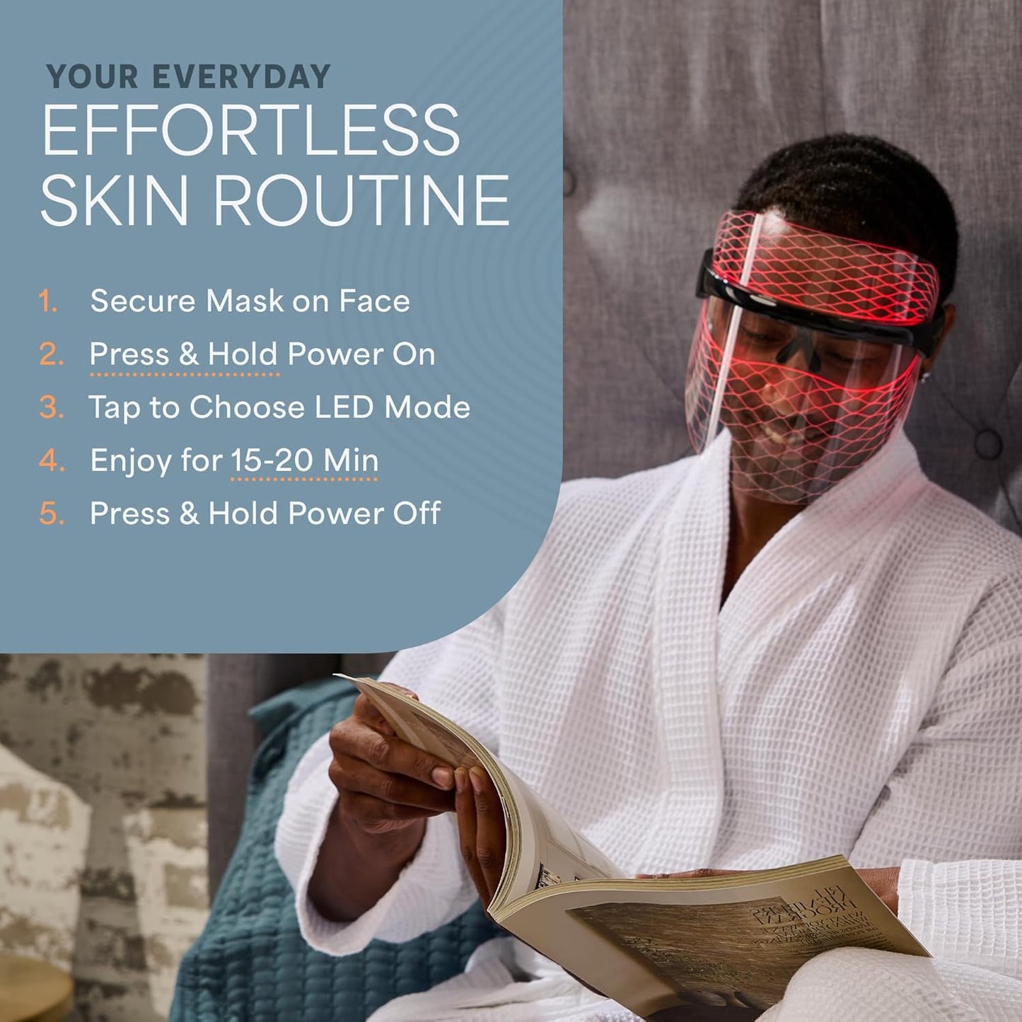 LED Face Mask Light Therapy - Truly Portable Therapy Mask