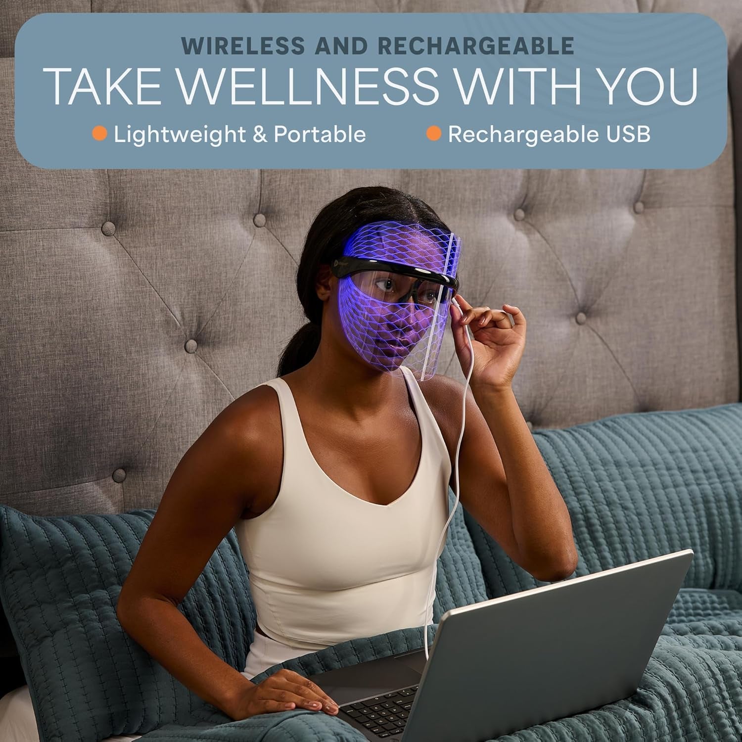 LED Face Mask Light Therapy - Truly Portable Therapy Mask