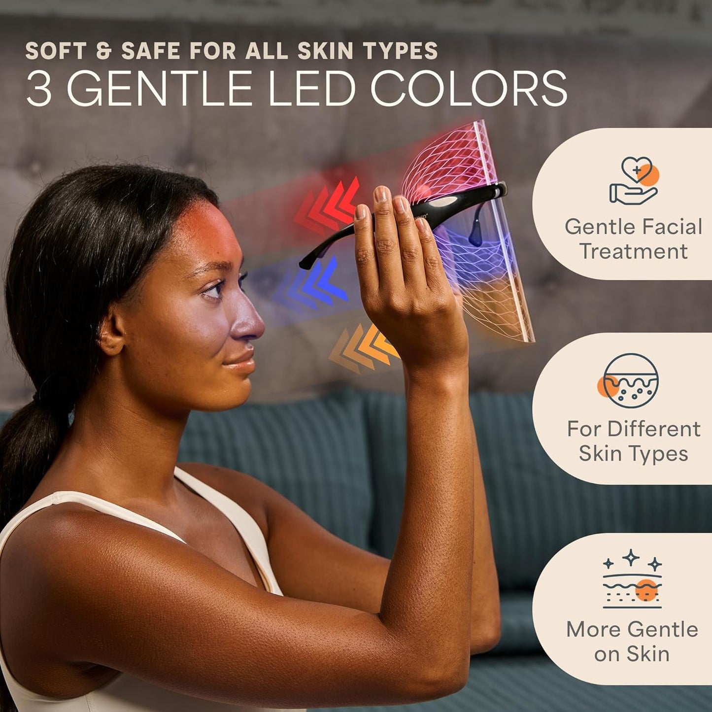 LED Face Mask Light Therapy - Truly Portable Therapy Mask