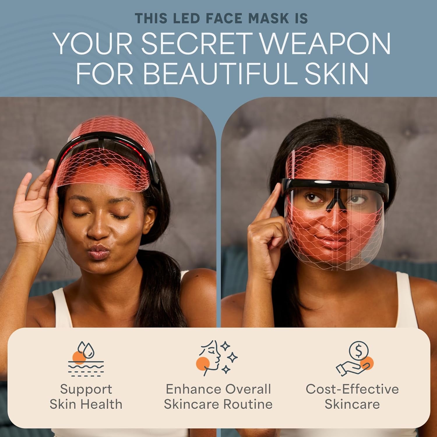 LED Face Mask Light Therapy - Truly Portable Therapy Mask